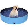 48" Foldable Dog Pool Pet Bath Pools Outdoor Swimming-Pool for Large Dogs Blue