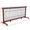 Wooden dog gate; free standing wire mesh pet gate; expandable; MAHOGANY