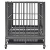 vidaXL Dog Cage with Wheels Steel 36.2"x24.4"x29.9"