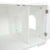 Wooden Cat Litter Box Enclosure with Magazine Rack for Living Room, Bedroom, Bathroom