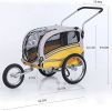 2 in1 Pet Bicycle Trailer and Jogger Travel Carrier Suitable for Small and Medium Dogs; Folding Storage