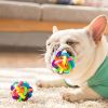 Pet Colorful Bell Knitting Ball; Pet Toy Bell Ball