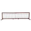 Wooden dog gate; free standing wire mesh pet gate; expandable; MAHOGANY