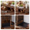 Dog crates; indoor pet crate end tables; decorative wooden kennels with removable trays.(Rustic Brown; 32.28''W*22.83''D*33.46''H)