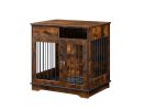 Dog crates; indoor pet crate end tables; decorative wooden kennels with removable trays.(Rustic Brown; 32.28''W*22.83''D*33.46''H)