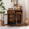 Dog crates; indoor pet crate end tables; decorative wooden kennels with removable trays.(Rustic Brown; 32.28''W*22.83''D*33.46''H)