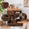 Dog crates; indoor pet crate end tables; decorative wooden kennels with removable trays.(Rustic Brown; 32.28''W*22.83''D*33.46''H)