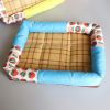 Breathable Pet Puppy Cooling Mat Bed Summer Protection Cervical Spine Cat Dog Ice Mat Square Rattan Kennel Supplies