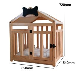 Indoor Solid Wood Doghouse Removable And Washable (Option: Wood color-Large size)