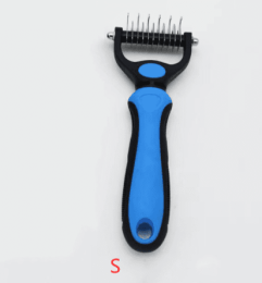 Stainless Steel Hair Removal Cleaning And Opening The Knot Comb (Option: Blue-S-Double sided)