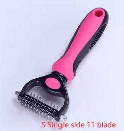 Stainless Steel Hair Removal Cleaning And Opening The Knot Comb (Option: Rose Red-S-Single side)