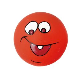 Round Cake Latex Dog Voice Toy Cartoon (Color: Red)