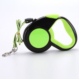 Pet Leashing Device Automatic Retractable Reflective (Option: Green-3 M)