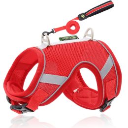 Pet Hand Holding Rope Mesh Dog Breast Strap Adjustable Reflective Dog Rope Pet Supplies (Option: Red-S 35kg)