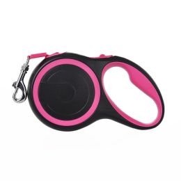 Enhanced Pet Automatic Retractable Leash Tractor With Flashlight (Option: Rose Without Light-5 M Rope Length)