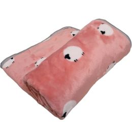 Cartoon Printed Thickening Pet Blanket Flannel Coral (Option: Little Sheep Pink-100X70CM)